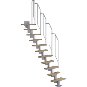 Dolle Systemtreppe Davos 11 Eichestufen Geschosshöhe von 222-276 cm GLO781602997