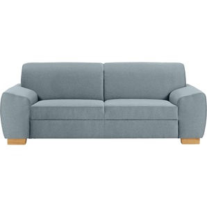 2,5-Sitzer DOMO COLLECTION Incanto Sofas Gr. B/H/T: 220 cm x 81 cm x 89 cm, Feinstruktur, 2,5-Sitzer, blau (eisblau) 2-Sitzer Sofas