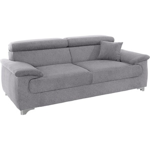DOMO collection 2,5-Sitzer Mira inklusive Kopfteilverstellung für mehr Wohlfühlkomfort, elegant und modern, komfortabel, frei im Raum stellbar