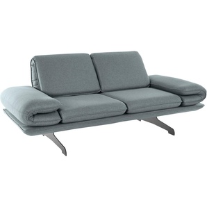 DOMO collection 2-Sitzer New York, wahlweise mit Armlehnen- und Rückenfunktion, mit Kufenfüßen aus Metall