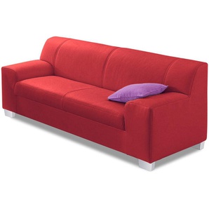 3-Sitzer DOMO COLLECTION Amando Sofas Gr. B/H/T: 190 cm x 74 cm x 79 cm, Microfaser PRIMABELLE, ohne Funktion, rot 3-Sitzer Sofas
