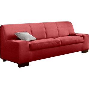 3-Sitzer DOMO COLLECTION Norma Top Sofas Gr. B/H/T: 212 cm x 77 cm x 90 cm, Kunstleder SOFTLUX, ohne Funktion, rot 3-Sitzer Sofas