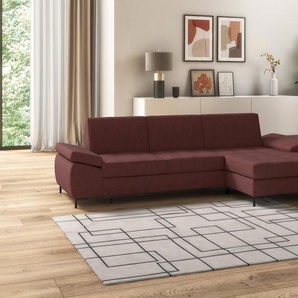 DOMO collection Ecksofa Capelo L-Form, mit Armteilverstellung, wahlweise mit Bettfunktion, Federkern