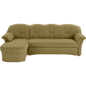 Ecksofa DOMO COLLECTION Papenburg Sofas Gr. B/H/T: 235 cm x 84 cm x 142 cm, Webstoff, Recamiere links, mit Bettfunktion, grün (grün, gelb) Ecksofas Sofas in großer Farbvielfalt, wahlweise mit Bettfunktion