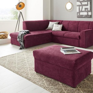 DOMO collection Hocker Topper, mit Wellenunterfederung, auf Kunststoffgleitern