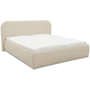 DOMO collection Polsterbett, 180x200 cm, creme inkl. Lattenrost und Matratze