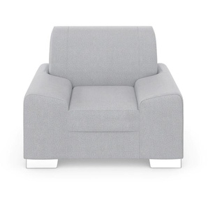 Sessel DOMO COLLECTION Anzio Gr. Feinstruktur, Mit Federkern, B/H/T: 114 cm x 85 cm x 93 cm, silberfarben (silber) Polstersessel wahlweise mit Federkern