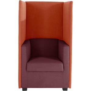 Sessel DOMO COLLECTION Kea Gr. Struktur grob, B/H/T: 80 cm x 129 cm x 80 cm, rot (bordeaux, orange) Einzelsessel mit praktischem Sichtschutz, Breite 80 cm