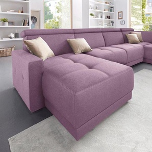 DOMO collection Wohnlandschaft Ava moderne Sitzheftung mit toller Doppelnaht, komfortabel, U-Form, mit Federkern, wahlweise mit Kopfteilverstellungen