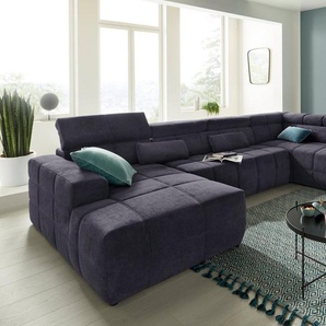 DOMO collection Wohnlandschaft Brandon viele Bezugsarten, auch in Cord und Leder, incl. Nierenkissen, mit Kopfteilverstellung, wahlweise Sitztiefenverstellung, U-Form