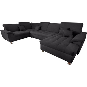 DOMO collection Wohnlandschaft Franzi wahlweise mit Kopfteilverstellung Bettfunktion, Bettkasten, im XXL-Format B/T/H: 352/214/80 cm, Steppung im Sitz, U-Form
