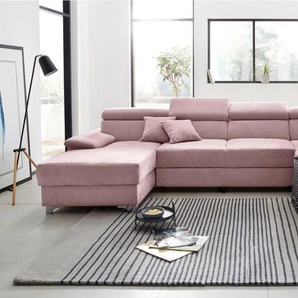 DOMO collection Wohnlandschaft Mira, inklusive Kopfteilverstellung für mehr Wohlfühlkomfort, U-Form, wahlweise mit Bettfunktion und Bettkasten, elegant und modern