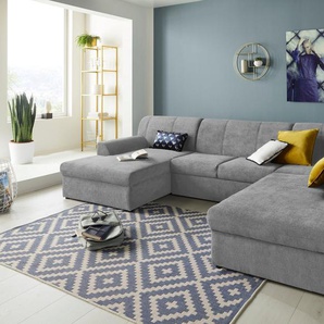 DOMO collection Wohnlandschaft Topper, elegant und zeitlos, komfortabel, U-Form, wahlweise mit Bettfunktion