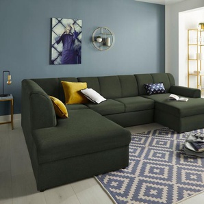 DOMO collection Wohnlandschaft Topper, elegant und zeitlos, komfortabel, U-Form, wahlweise mit Bettfunktion
