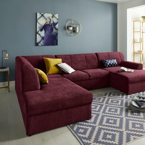 DOMO collection Wohnlandschaft Topper, elegant und zeitlos, komfortabel, U-Form, wahlweise mit Bettfunktion