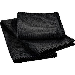 done.® Handtuch Set Deluxe Prime 2xHandtücher (50x100 cm), 2x Duschtücher (70x140 cm), Zwirnfrottee (Set, 4-St), mit einfassender Ziernaht in schwarz