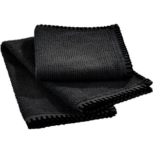 done.® Handtuch Set Deluxe Prime, Zwirnfrottee, (Set, 4-tlg), mit einfassender Ziernaht in schwarz
