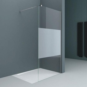 Luxus Duschwand Duschabtrennung Bremen2MS 100x200 Walk-In Dusche mit Stabilisator aus Echtglas 10mm ESG-Sicherheitsglas Klarglas inkl.
