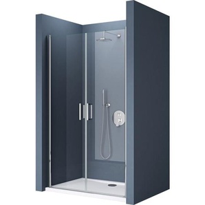 Doporro Nischentür 94cm - 98cm Nischendrehtür Duschabtrennung Teramo24 195cm ESG-Sicherheitsglas Duschtür aus Klarglas mit Hebe- und Senkmechanismus