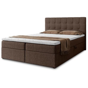 Doppelbett mit Bettkasten TOPIQ II braun 140x200 cm