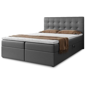 Doppelbett mit Bettkasten TOPIQ II grau 160x200 cm