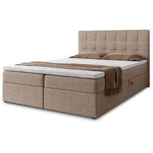 Doppelbett mit Bettkasten TOPIQ II hellbraun 160x200 cm