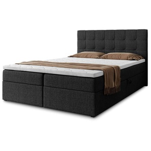 Doppelbett mit Bettkasten TOPIQ II schwarz 180x200 cm