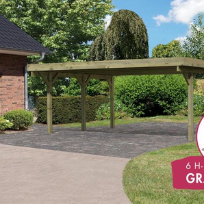 Doppelcarport KARIBU Classic 1 Carports Gr. H: 206 cm, braun Carports