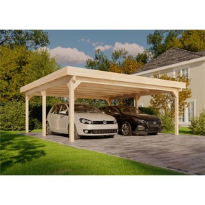 Doppelcarport Olaf Carport aus Holz, Unterstand , Überdachung mit Montagematerial Naturbelassen - Alpholz