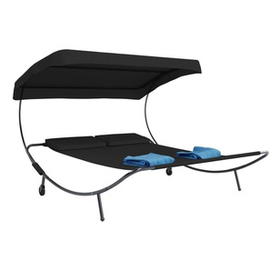 Doppelliege - schwarz - Materialmix - 182 cm - 137 cm | Möbel Kraft