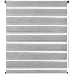 Doppelrollo de luxe Grau-Melange