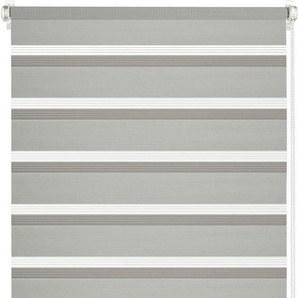 Doppelrollo Easyfix, GARDINIA, halbtransparent, mit Bohren/ohne Bohren, freihängend, segmentweise gewebter Stoff