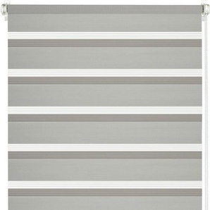 Doppelrollo Easyfix, GARDINIA, halbtransparent, mit Bohren/ohne Bohren, freihängend, segmentweise gewebter Stoff