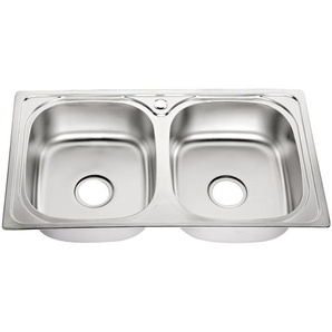 Doppelspüle 81CM Edelstahl Einbauspüle Edelstahlspüle Küchen Spülbecken - Melko