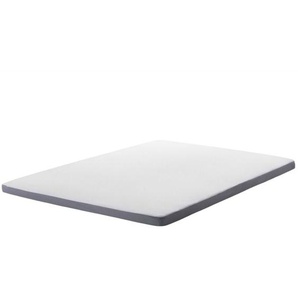 Doppelter Topper Memory Foam Grau mit Weiß 160 x 200 cm Schaumstoff Viskoelastisch Weich Härtegrad
