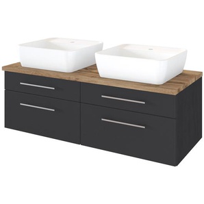 Doppelwaschtisch 120 x 55 x 47cm Grau/Anthrazit