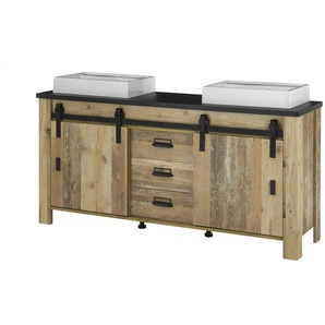 Doppelwaschtisch - holzfarben - Materialmix - 164 cm - 91 cm - cm 43,0 | Möbel Kraft