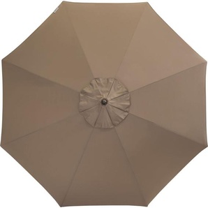 Doppler Alu Wood ø 350 cm Marktschirm Holzoptik Sonnenschirm rund 3 Farben Mittelmastschirm 846 Greige 438316 846