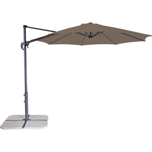 Ampelschirm DOPPLER Standschirme braun (mocca) Sonnenschirme inkl. Standkreuz, ohne Wegeplatten, UV-beständig