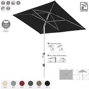 Doppler Expert Auto Tilt 220 x 140 cm Sonnenschirm 6 Farbvarianten 437441 Mittelmastschirm 817 Schwarz 437441 817