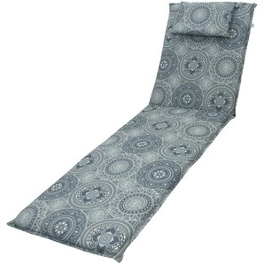 DOPPLER Lyra Liegenauflage, grau gemustert, Polyester, 200 x 60 x 7 cm, mit Kopfkissen und Reißverschluss 514790ZM9207