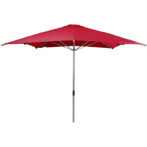Doppler Sonnenschirm, Rot, Silber, Textil, 300x300 cm, Sonnen- & Sichtschutz, Sonnenschirme