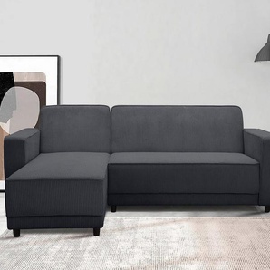 Dorel Home Ecksofa Allie Schlafsofa 230 cm mit Relaxfunktion in der Rückenlehne, Schlaffunktion (108/194,5cm), trendiger Cord o. pflegeleichter Velours