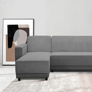 Dorel Home Ecksofa Allie Schlafsofa 230 cm mit Relaxfunktion in der Rückenlehne, Schlaffunktion (108/194,5cm), trendiger Cord o. pflegeleichter Velours