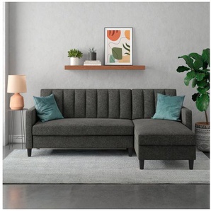 Dorel Home Ecksofa Celine, L-Form, mit Bett-Funktion und Stauraum. Recamiere beidseitig montierbar