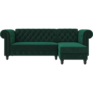 Dorel Home Ecksofa Felix, mit Bett-Funktion, Recamiere beidseitig montierbar, Sitzhöhe 46 cm