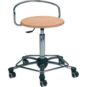 Drehhocker MAYER SITZMÖBEL 1254 Hocker Gr. B/H/T: 59 cm x 65 cm x 59 cm, braun (buche) Bürohocker Drehhocker Arbeitsdrehhocker mit Rückenbügel 1254
