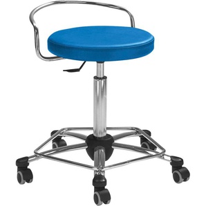 Drehhocker MAYER SITZMÖBEL 1254 Hocker Gr. B/H/T: 59 cm x 65 cm x 59 cm, blau (karibikblau) Bürohocker Drehhocker Arbeitsdrehhocker mit Rückenbügel 1254