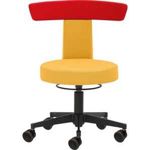 Drehhocker MAYER SITZMÖBEL 1262 Hocker Gr. B/H/T: 54 cm x 73 cm x 56 cm, Struktur (recyceltes Polyester), Hartbodenrollen, orange (orangegelb) Bürohocker Drehhocker Funktionsdrehhocker 1262