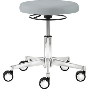 Drehhocker MAYER SITZMÖBEL 1296 Hocker Gr. B/H/T: 48 cm x 41,5 cm x 52 cm, Kunstleder, Maxi-Teller-höhenverstellbar-360 Bewegungsfreiheit-Ringauslöser, grau (kristallgrau) Bürohocker Drehhocker Funktionsdrehhocker 1296